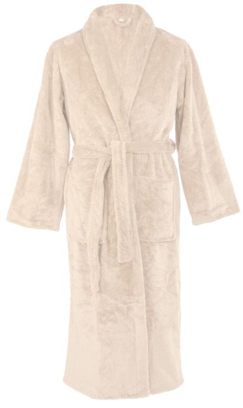 Tiseco - Kamerjas PIPPA - Zachte Jacquard Flanel, pluizig, warm - S/M, ivoor