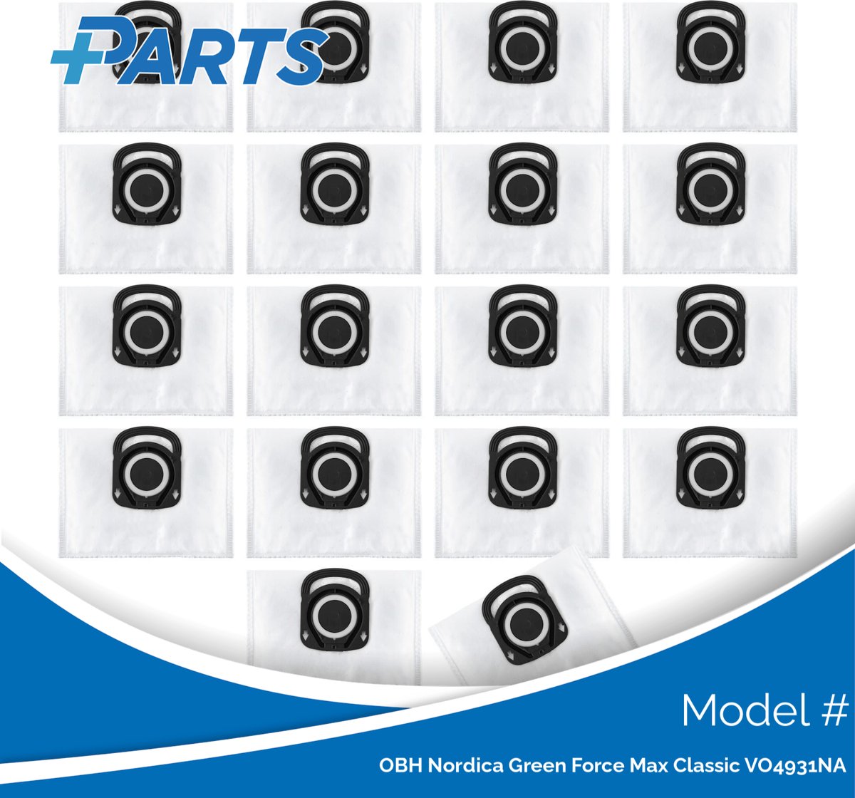 Plus.Parts OBH Nordica Green Force Max Classic VO4931NA Stofzakken (18 Stuks, Plus.Parts® alternatief voor ZR200540) Overig