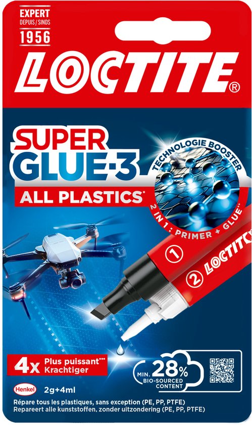 Loctite All Plastics 2g+4 ml | Plastic lijm Universeel | Plastic Lijm Voor Alle Kunststoffen | Speelgoed & Plasticlijm.