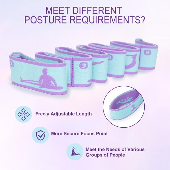 Elastische yogaband voor fysiotherapie, dans, yoga, pilates, gymnastiek, elastische pilates, elastische band voor vrouwen en mannen van Merkloos — afbeelding 2
