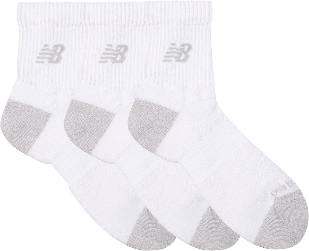 New Balance Active QTR Socks 3 Pack Unisex Sportsokken - WHITE — cadeau in Cadeau-ideeën - foto 3