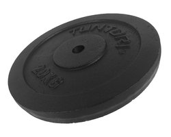 Tunturi Halterschijf - Halter gewicht - 1 x 20 kg - Ø 30 mm - Gietijzer - Incl. fitness app