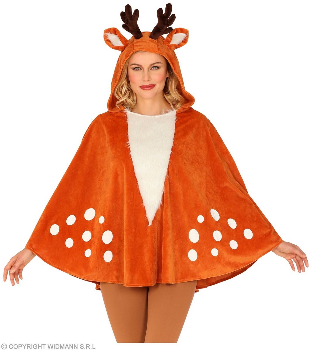 Rendier poncho met muts volwassenen