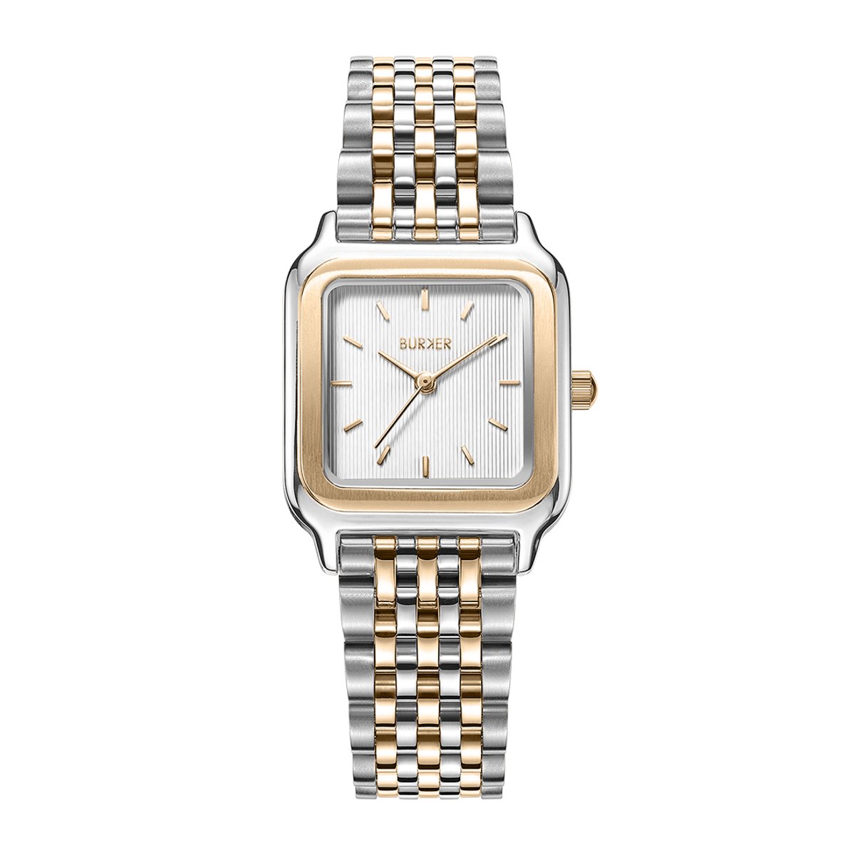 BURKER Macy Horloge Dames - Vierkant - Goud Zilver - Schakelband - 26 mm