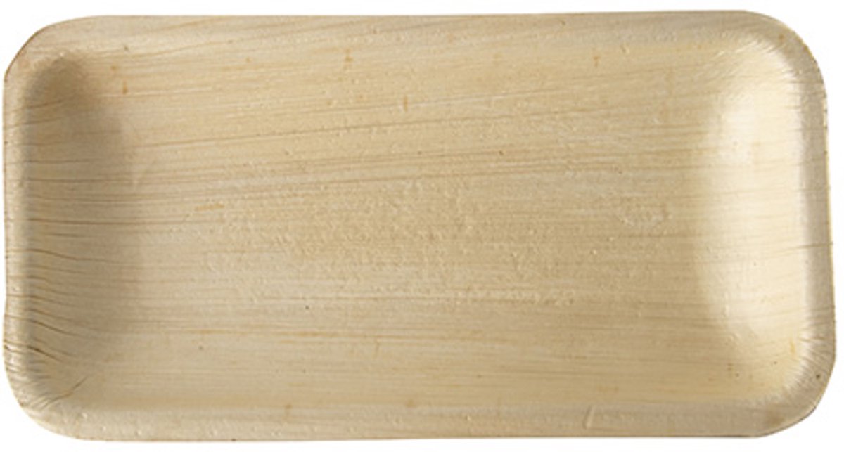 25 Dienbladen, Palmblad "pure" hoekig 24 cm x 16,5 cm x 2 cm