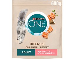 Purina ONE Kattenvoer Droog Adult Zalm Graanvrij - 600 gr