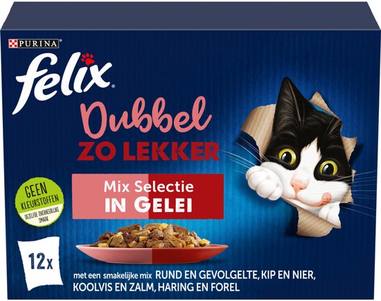 Felix Dubbel Zo Lekker Mix Selectie in Gelei - 12 x 85 gr