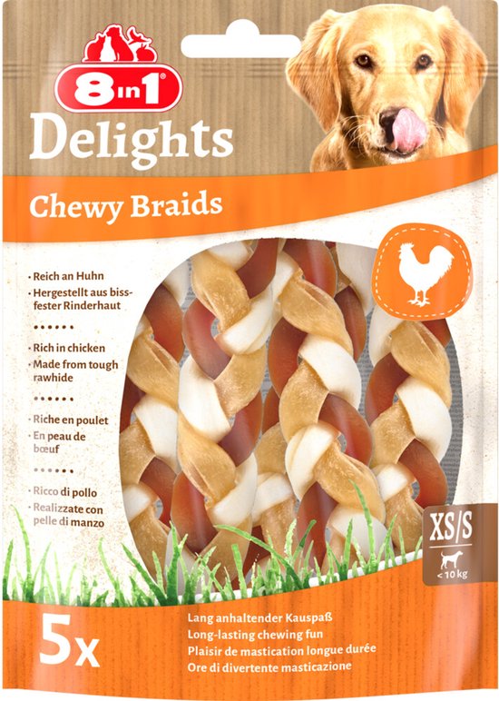 8in1 Delights Chewy Braid XS/S - 10 x 75 gr - Voordeelverpakking
