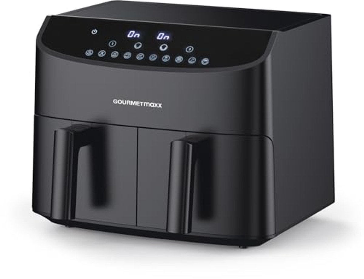 Friteuse met dubbele kamer 2x3,5L - Airfryer met gesynchroniseerde kookzones, timerfunctie en touchdisplay