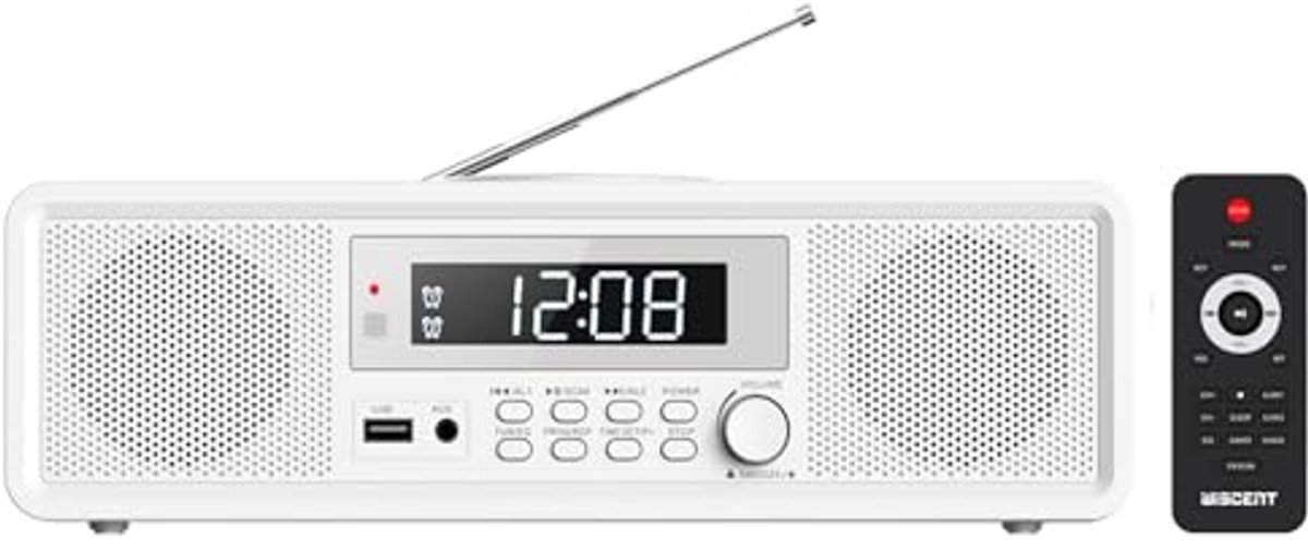 Compacte radio met CD-speler en Bluetooth – Draagbare audio-oplossing met 20 W RMS-geluid