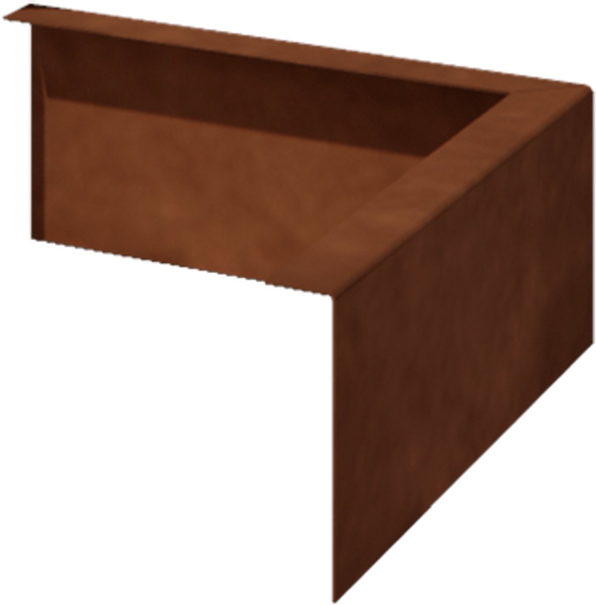 Cortenstaal borderrand - Gezet - Buitenhoek - Hoogte 12 cm - Roestkleur - MySteel
