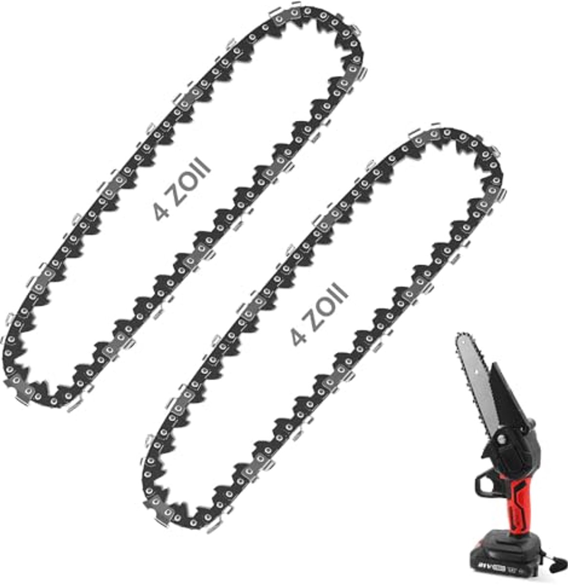 Mini Kettingzaag Blades 4 Inch - Oplaadbare Batterij (2 Stuks)