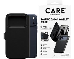 CARE by PanzerGlass Tango 2 in 1 Wallet Case geschikt voor MagSafe geschikt voor iPhone 17 Pro Max - Black