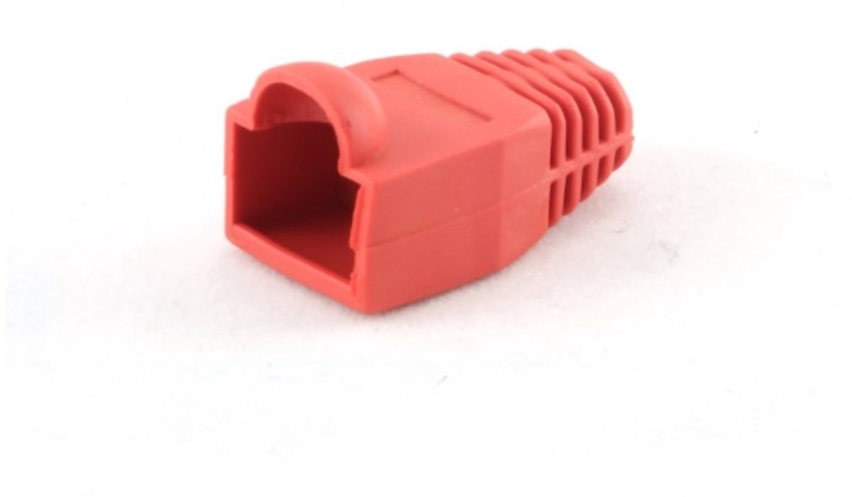 Netwerkplug huls voor RJ45 connectoren - kabel tot 6 mm - 100 stuks / rood