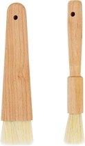 3 stuks bakborstels kookborstels keukenborstels grillborstels BBQ borstels natuurlijke borstelharen bakken basting olieborstels hittebestendig olieborstels met lange houten handgreep voor gebak grill