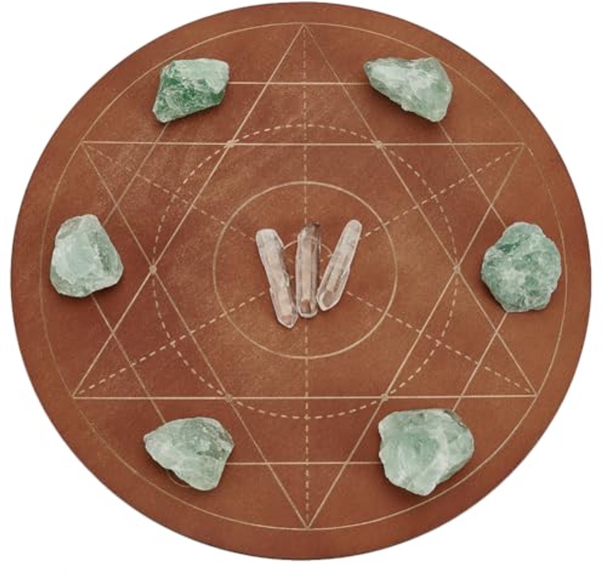 Hout Kristal Rooster Plaat Rond Heilige Geometrie Energie Rooster Plaat Metatrons Kubus Kristal Rooster Plaat Voor Hekserij Wicca Altaar, Ritueel Heilige Kamerdecoratie 25,4 cm Diameter