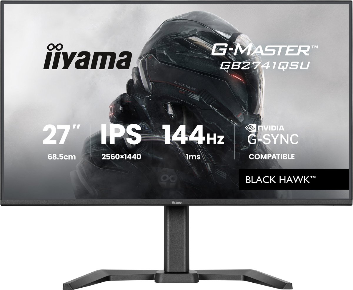 iiyama G-Master GB2741QSU-B1 Black Hawk - 27 inch - QHD - IPS - 144 Hz - Verstelbaar - iiyama - €159,00