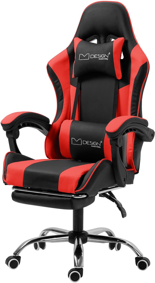 Massage gamestoel zwart/rood PU leer ML ontwerp