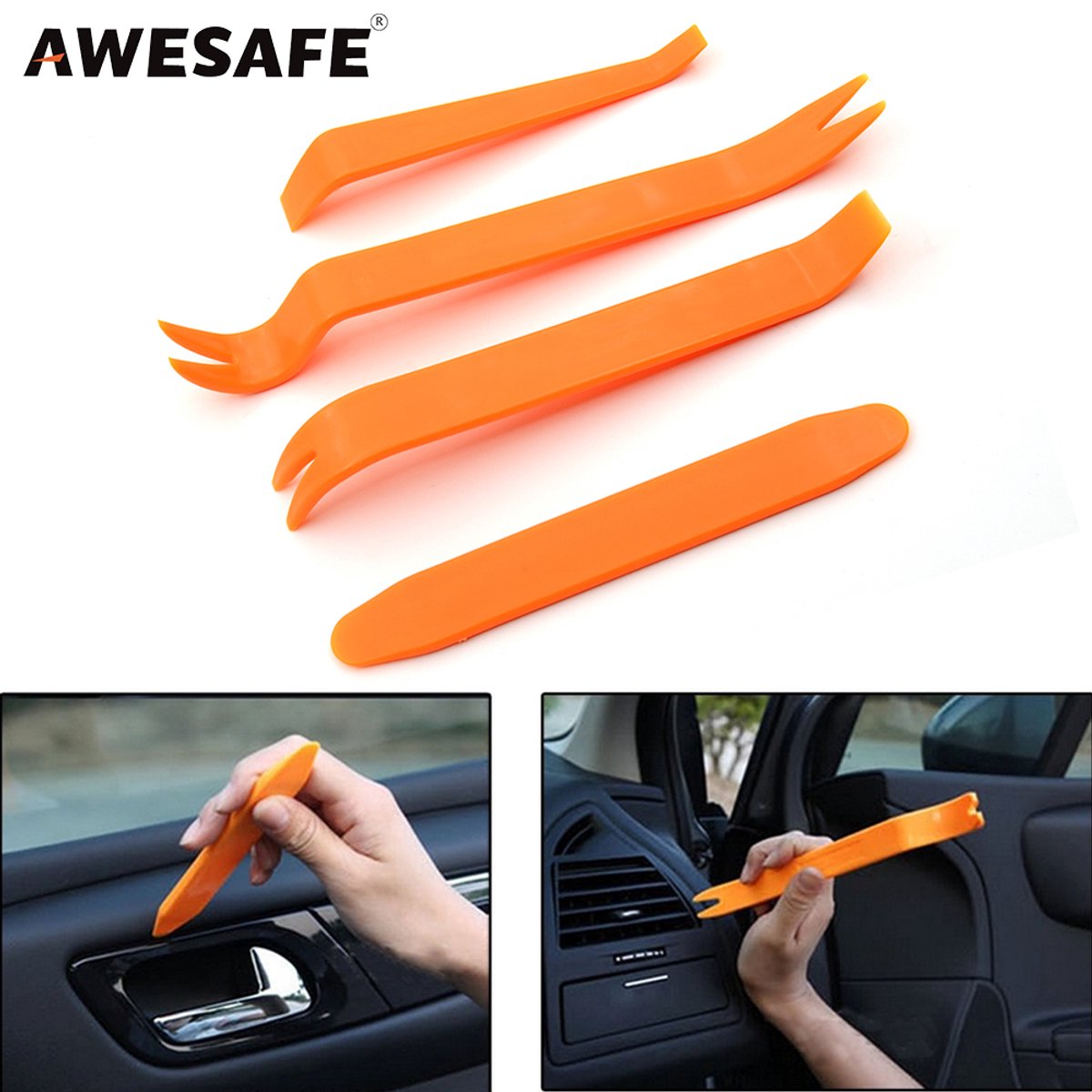 Awesafe Auto interieur - Demontage gereedschap set - Geschikt voor Audi BMW Volkswagen Autoradio - Deurpaneel Verwijderen - 4 Stuks
