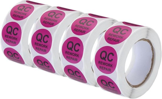 Sticker Inventaris Allecto plus - Paarse Inventaris QC Reparatie Stickers 25 mm voor ...