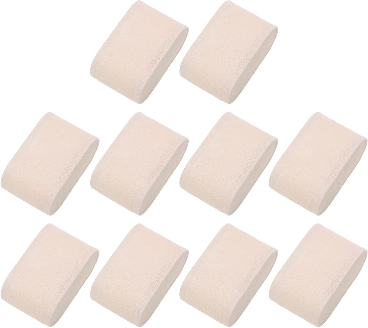 Allecto plus - Flanellen polshorlogekussens voor sieradenopslag in horlogedoos (beige, 10 stuks)