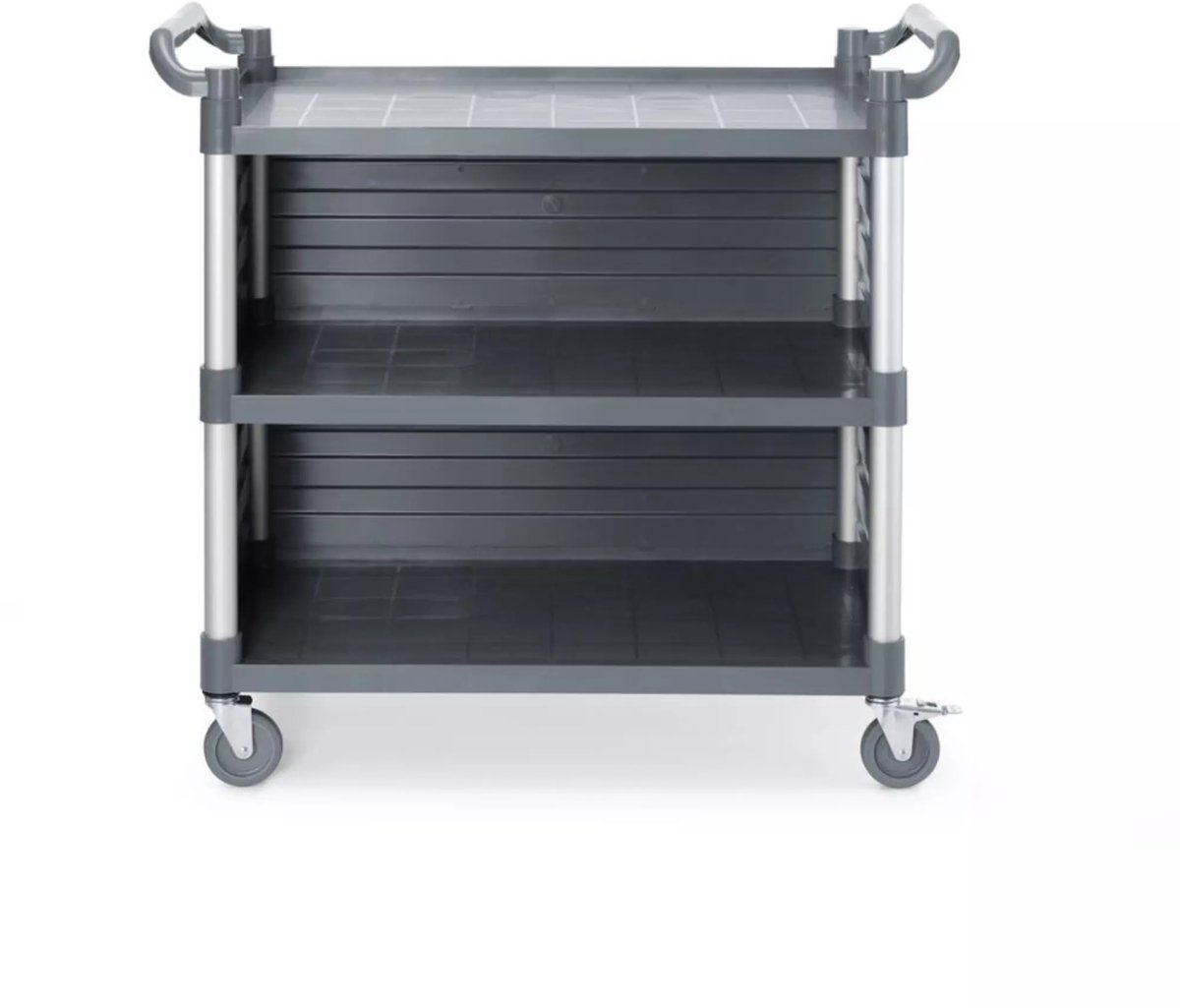 AmerBox Serveerwagen groot - polypropyleen - 3 bladen met zijpanelen - 101x50x96 cm - horeca