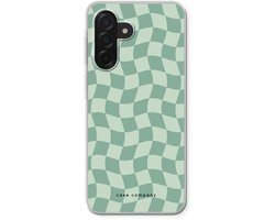 Case Company® - Hoesje geschikt voor Samsung Galaxy A26 hoesje - Grid Groen - Soft Cover Telefoonhoesje - Bescherming aan alle Kanten en Schermrand