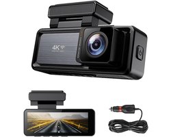 Gloovon® - Dashcam 4K Ultra HD - Met Achteruitrijcamera - Dashcam Auto - G-Sensor - 3.2 inch IPS Scherm - Nachtvisie - 170 wijdhoeklens - Wifi & App - Loop Recording