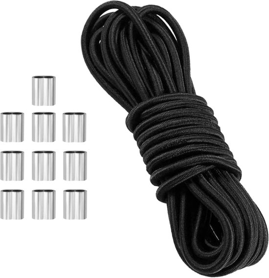 DQ-PP Rood rubberen touw – 12 mm – 50 m – expander-rubberen koord elastisch rubberen koord spankabel dekzeilen spanrubber