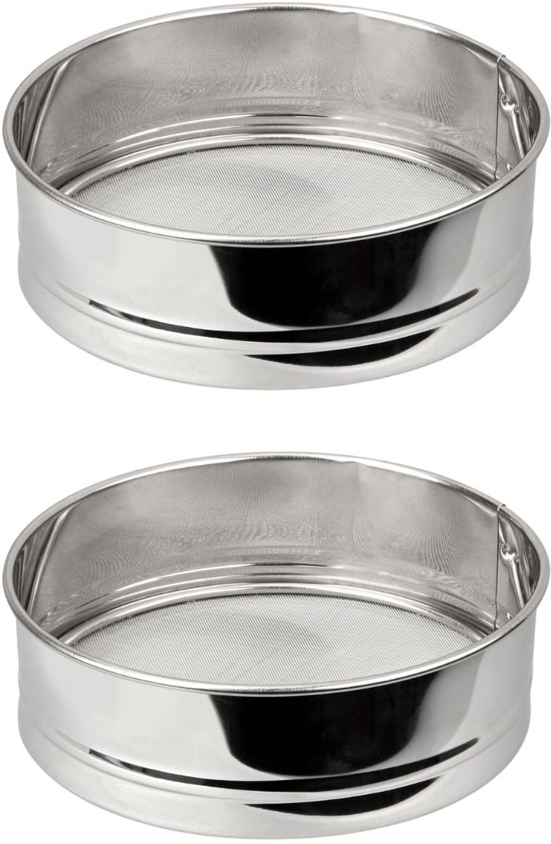 Set van 2 extra fijne roestvrijstalen keukenziften 18 cm diameter Fackelmann Basic