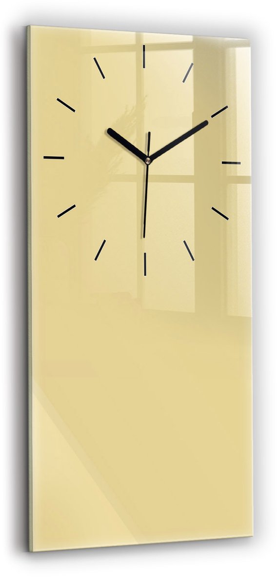 Wallfluent Wandklok - Romig Glazen Klok Rechthoekige - 30 cm x 60 cm - Romig Wandklok - Zwarte Handen - Wandklok Zonder Cijfers - Stille Wandklok Slaapkamer - Rechthoekige Glas Klok - Industrieel Wandklok - Rechthoekige Glazen Wandklok