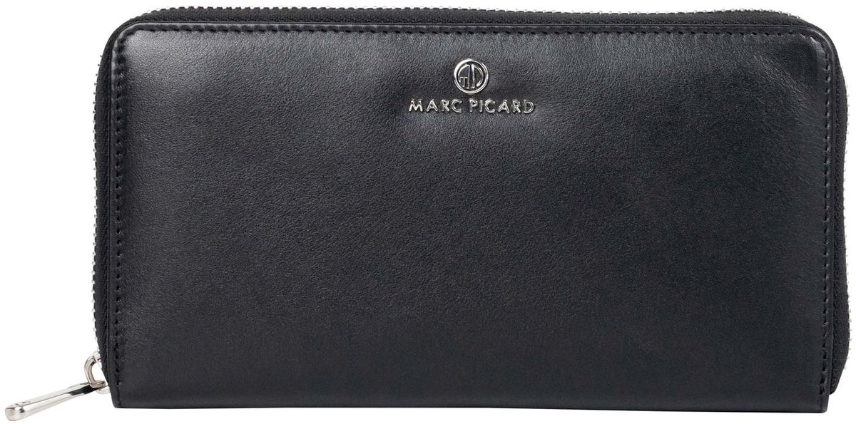 Marc Picard Leren portemonnee Umbria Zip Wallet Black zwart