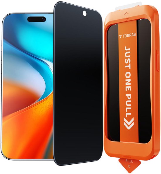 TORRAS Install Master pour Apple iPhone 17 Pro Max - Protection d'écran avec cadre de montage - Installation facile - Protection complète - Privacy Filter