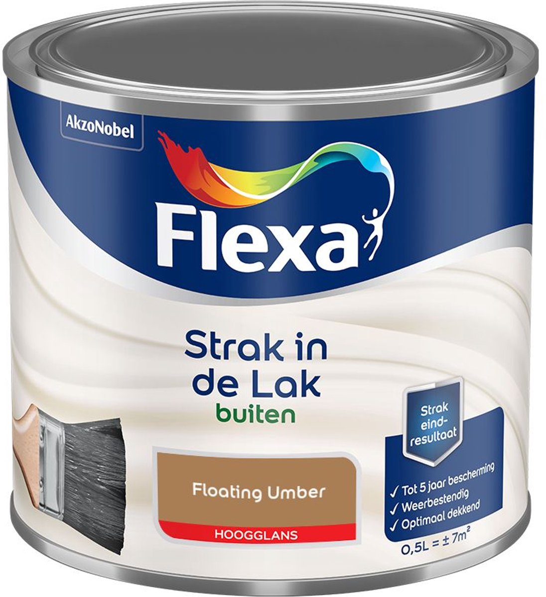Flexa - Strak In De Lak Buitenlak Hoogglans - Floating Umber - Mengverf - 500 Ml