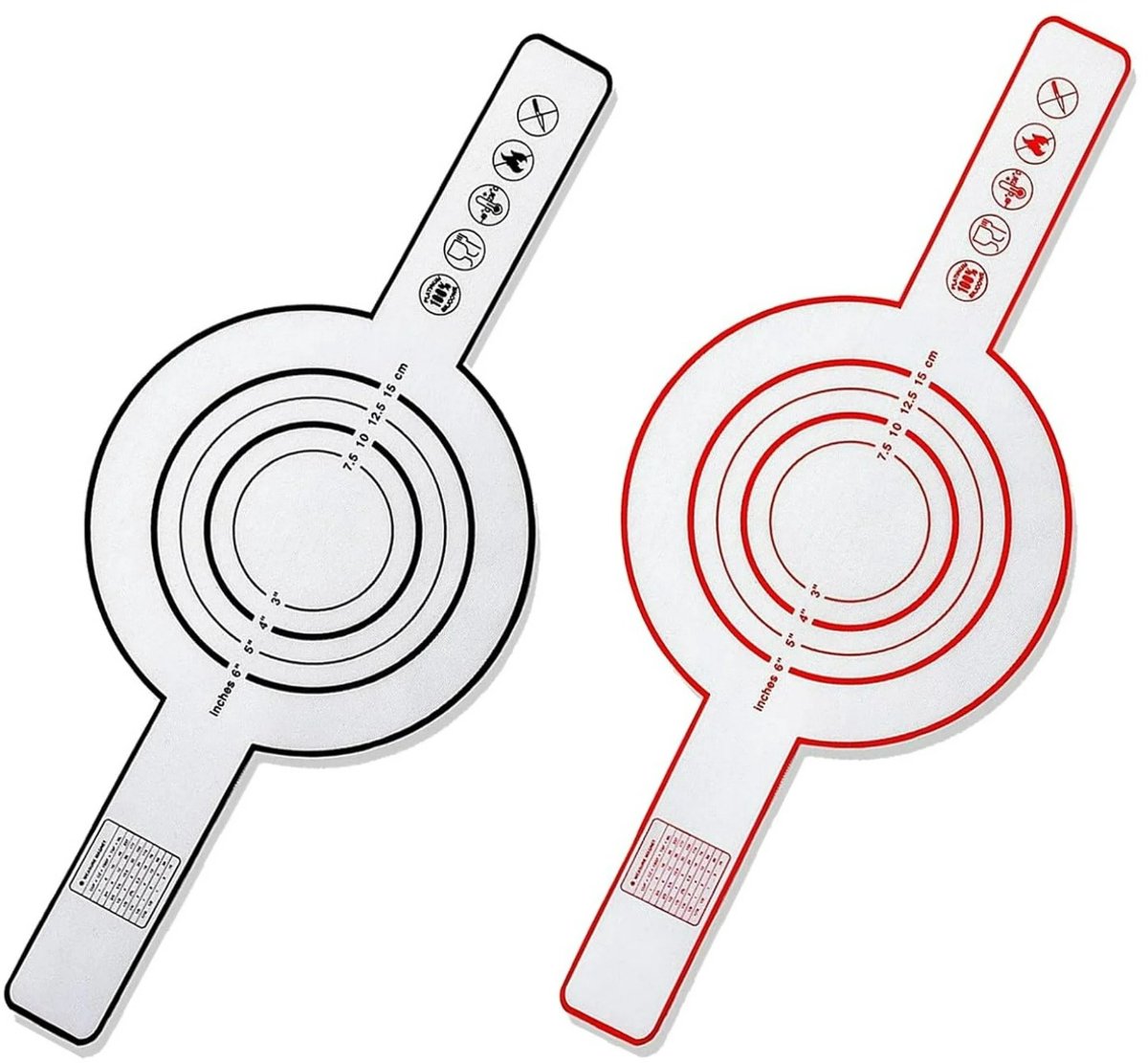 EXCITAT 2 stuks - Bakmatten - Siliconen bakmatten - Herbruikbaar - Ovenaccessoires - Geschikt voor pizza, deeg, brood, gebak