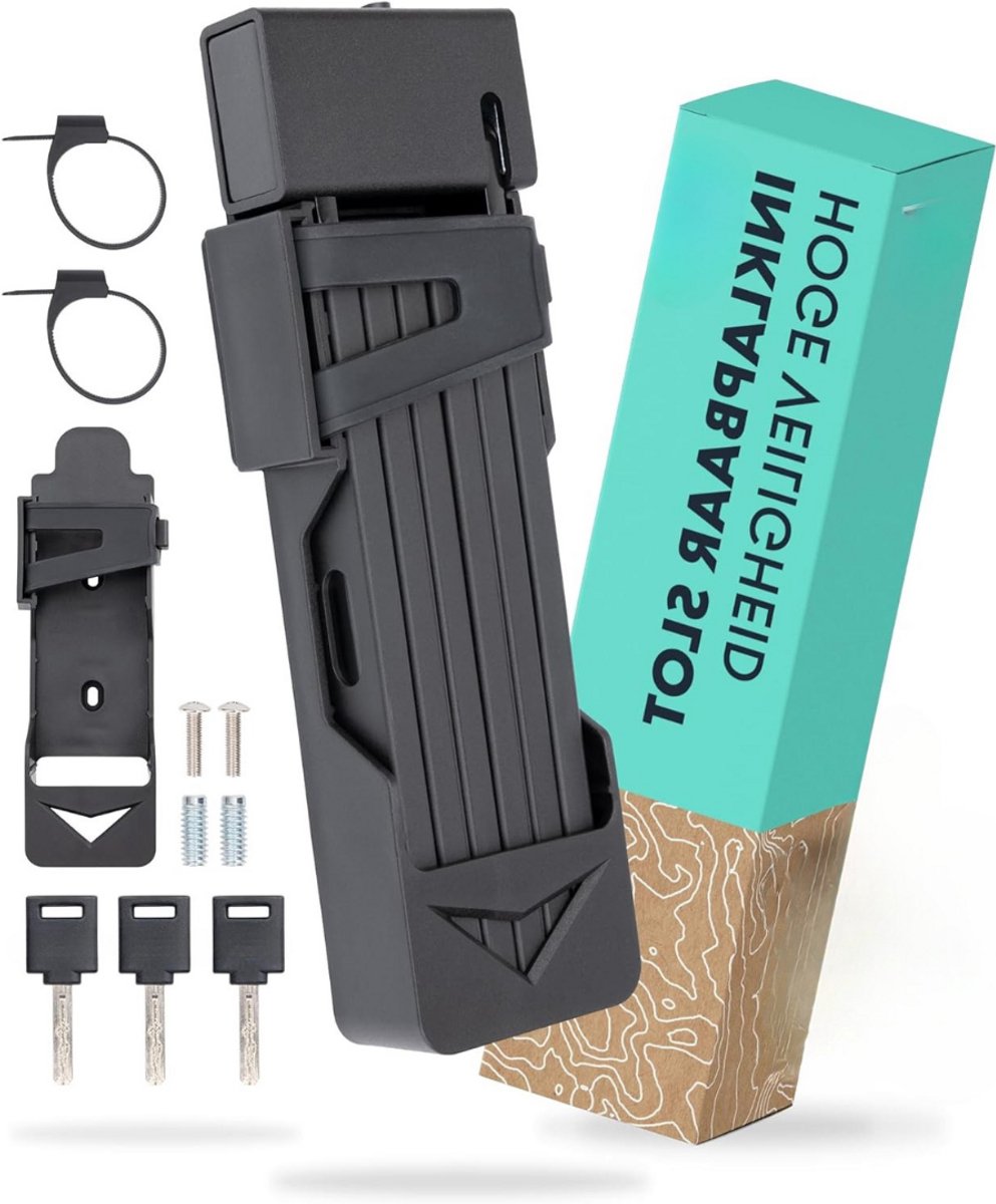 Lexium Vouwslot - Slot voor Electrische Fietsen en Fatbike - Fietsslot - Voor elk type Fiets - Met Houder