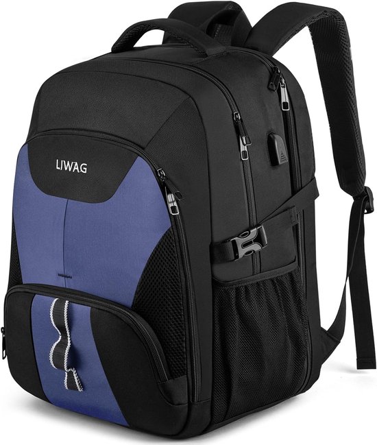 Computer Rugzak Extra Grote 50L Laptop Rugzak - Waterdichte Werkrugzak met USB ...