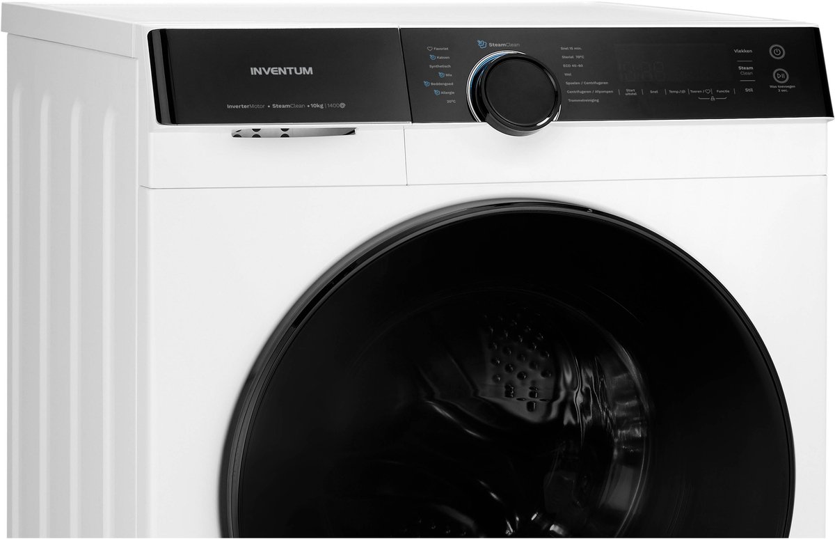 Inventum VWM1010W - Wasmachine - 10kg - 14 programma's - 1400 toeren - Energieklasse A-30% - Steam Clean - Stil: 72 dB - Wit/Zwart — afbeelding 5