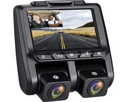 Dashcam 1080P Auto Voor en Binnen met Nachtzicht en Parkeermodus