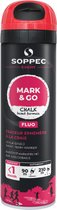 SOPPEC Mark & Go Tijdelijke Kalk Markeerspray Fluor Rood