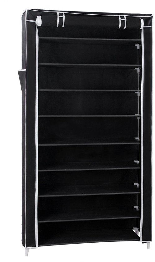 Relaxdays schoenenrek, stof, 50 paar schoenen, 10 etages, XXL Relaxdays schoenenrek, stof, 50 paar schoenen, 10 etages, XXL