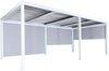 Pergola en aluminium MCW-L41 avec 3 parois latérales, pavillon à lattes, structure métallique robuste de 8 cm 3x6 m ~ blanc