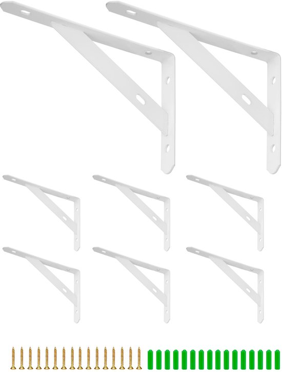 Pack van 100 stuks) Witte plankbeugels 44 x 20 mm, Meubelhoekvoegen