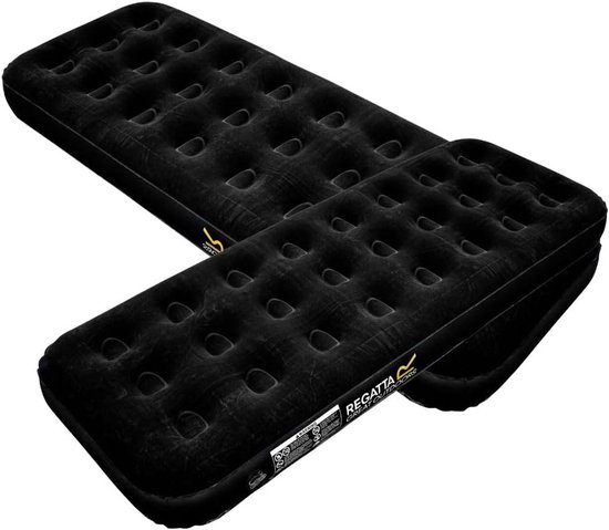 Opblaasbaar matras voor 1 persoon - Zwart, Velours Comfort van Merkloos — afbeelding 5