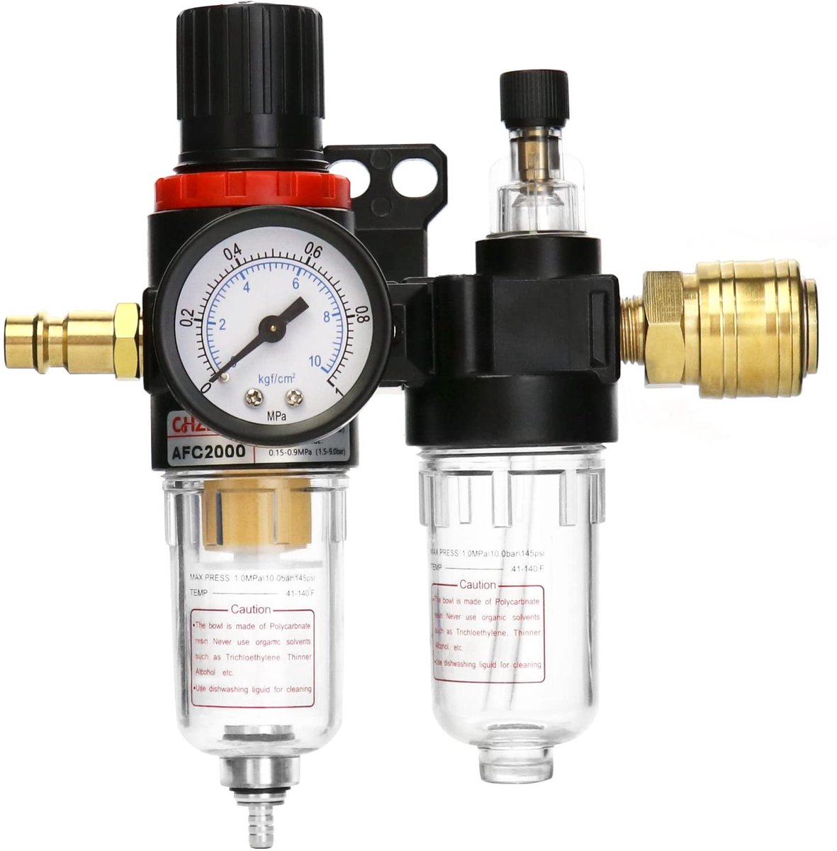 ® 1/4 "Luchtdrukregelaar Waterafscheider met meter voor luchtcompressor en luchtgereedschap