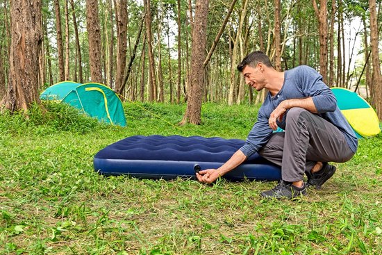 Luchtmatras Queensize met Handpomp en Kussens - Opblaasbaar Matras voor Binnen en Buiten - Tweepersoons Kampeermatras van Merkloos — afbeelding 4