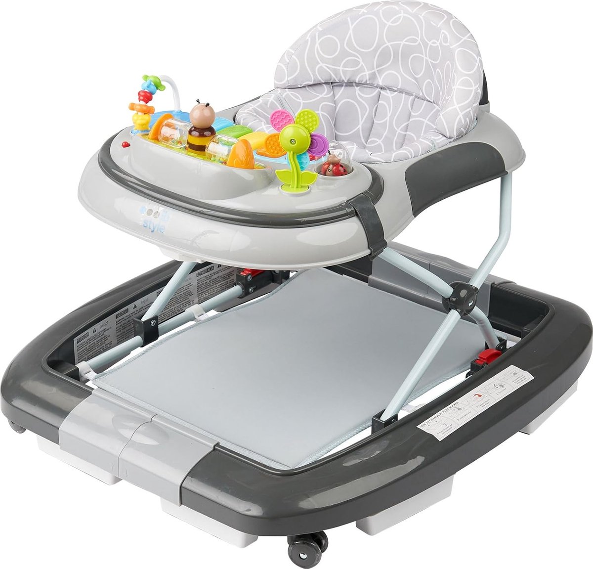 Image of 3-in-1 loopstoel met schommelfunctie en speeltjes | Loopwagentje met muziek en geluid voor baby's | Verstelbaar voor groeiende kinderen