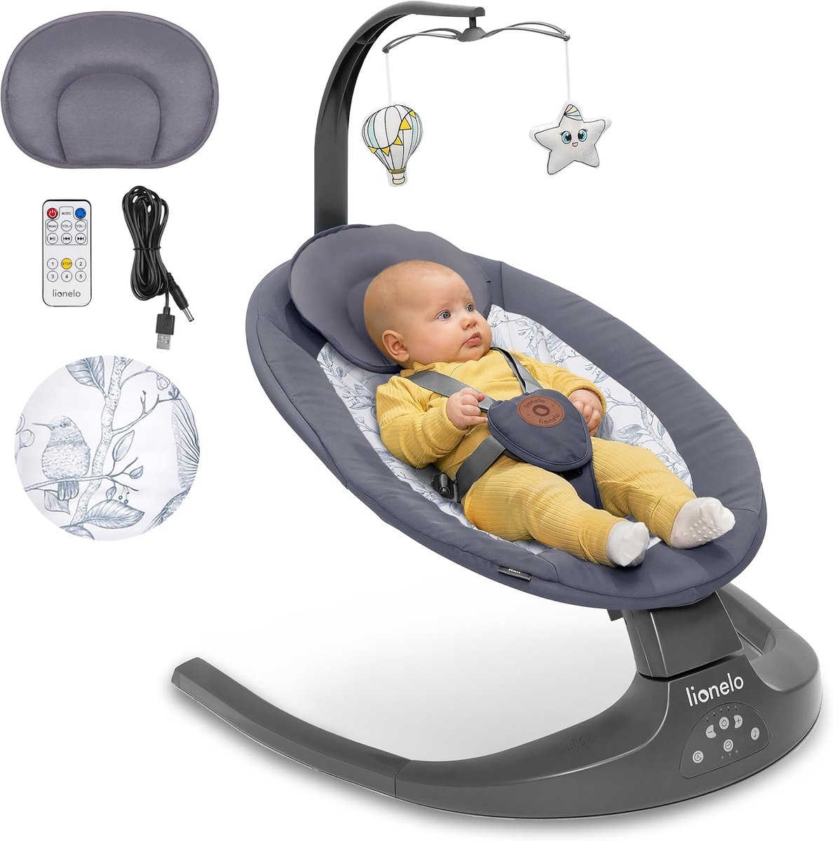 Image of 2-in-1 Wipstoel en Schommelstoel voor Baby met 5 Schommelsnelheden en Afstandsbediening