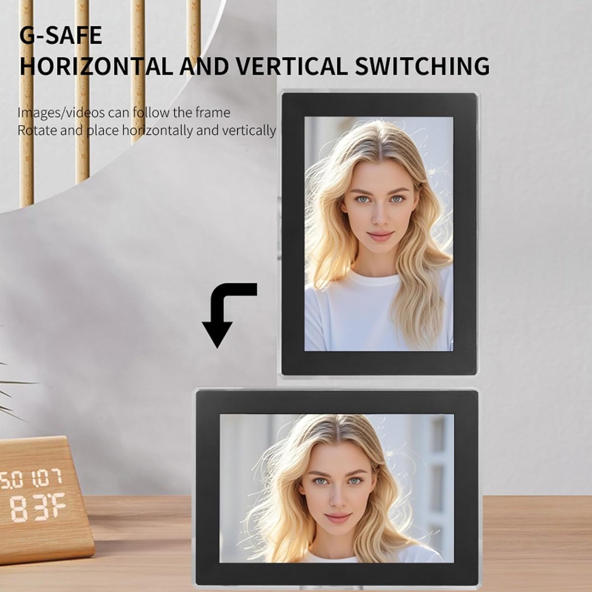 10.1 Inch Digitaal Fotolijst met Hoogwaardige Beeldkwaliteit en Draadloze Verbinding — cadeau in Wonen & Interieur - foto 3