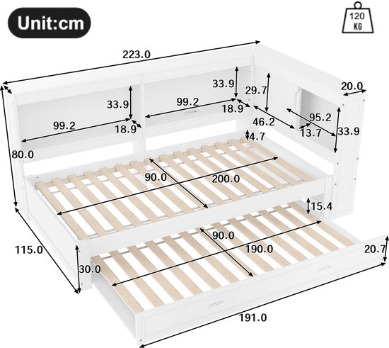 Duobed Comfort | Ideaal voor de logeerkamer | Onderschuif combinatie | 2 in 1 bed Duobed Comfort | Ideaal voor de logeerkamer | Onderschuif combinatie | 2 in 1 bed